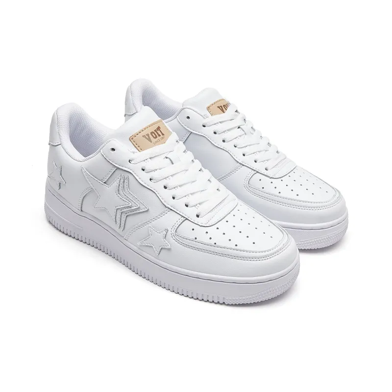 VOIT Coverage Slip Resistant And Abrasion Resistant Low Top Skateboard Shoes Unisex White-3