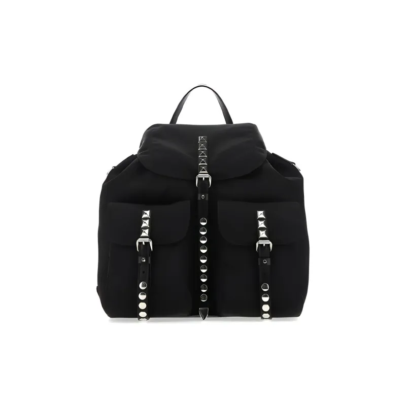 PRADA Nylon Fabric Backpack Medium Size Black-0