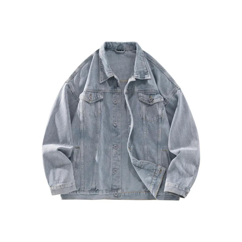 BOBBY ABLEY Denim Jacket Unisex Distressed White Black-8