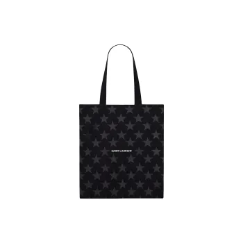 SAINT LAURENT Rive Droite Series 100% Cotton Tote Bag, Shopping Bag, Shoulder Bag, Handbag Unisex Black