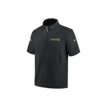 Nike New Orleans Saints Sideline Coach Men's Nike Nfl 1/2 Zip Short Sleeve Hooded Jacket