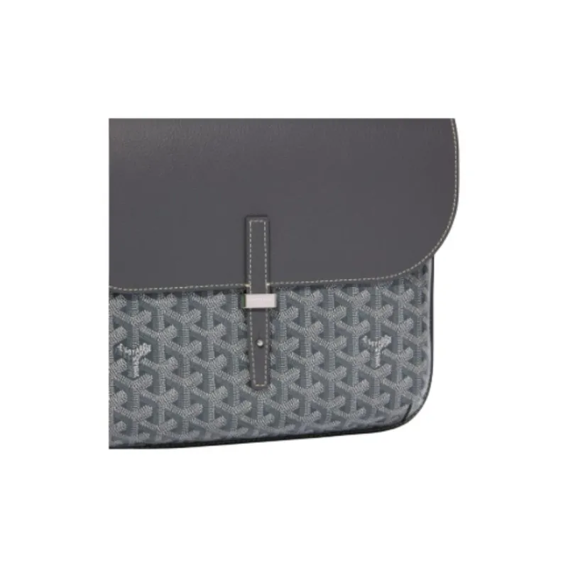 GOYARD Canvas With Calfskin Canvas Bag, Messenger Bag, Crossbody Bag, Shoulder Bag Unisex Gray-4