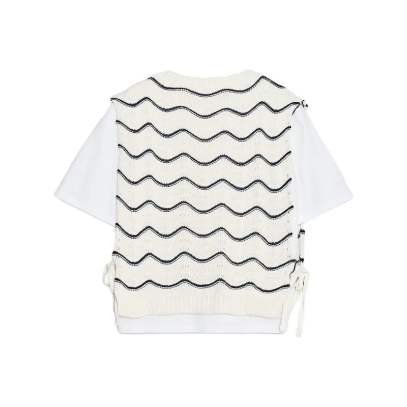 ZARA T Shirt Women's Nude/Sea Blue-1