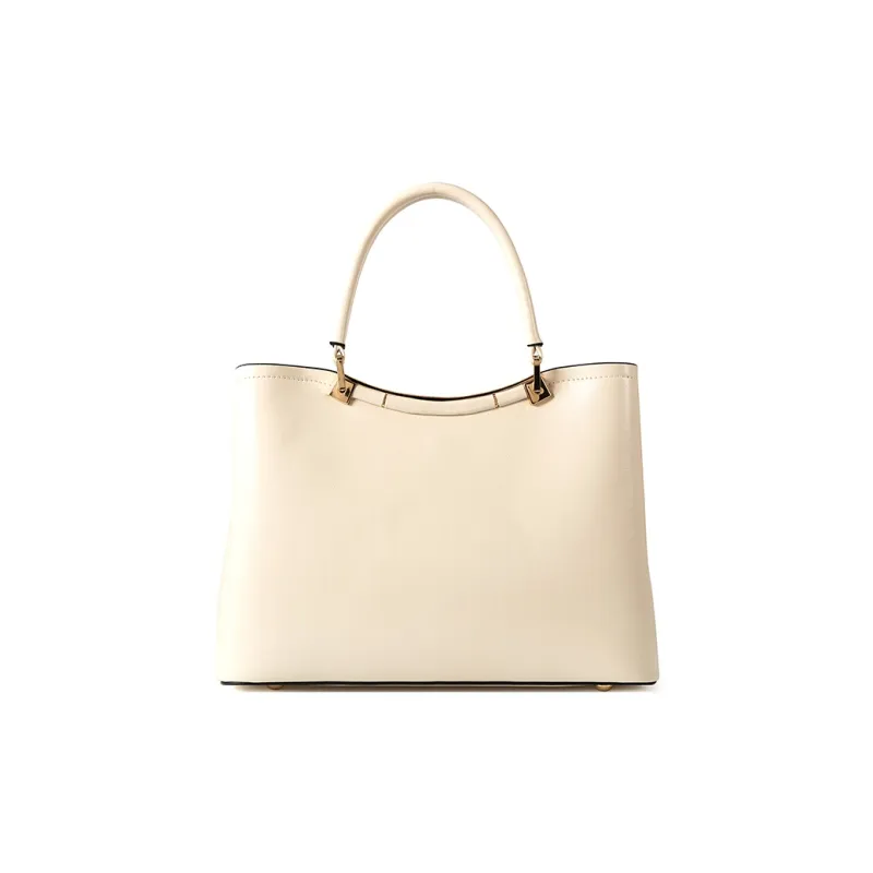 Vigno Synthetic Leather Handbag, Tote Bag, One Shoulder, Crossbody Bag Regular Women's Ecru-5