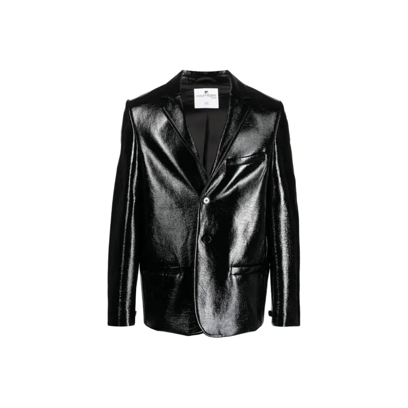COURREGES Buttoned Leather Jacket-0