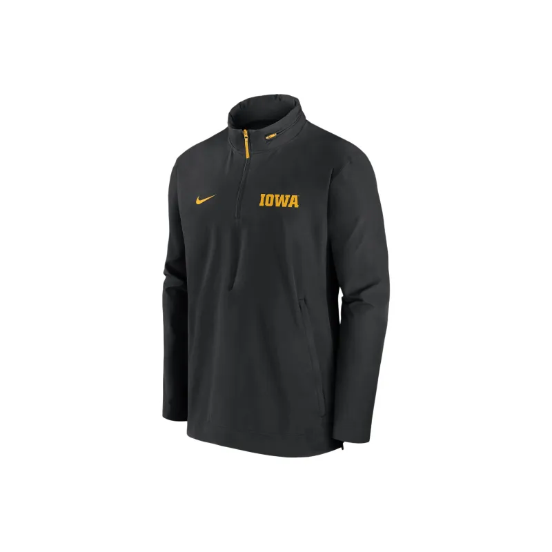 Nike Iowa Hawkeyes Sideline Coach Men's Nike College 1/2 Zip Hooded Jacket-0