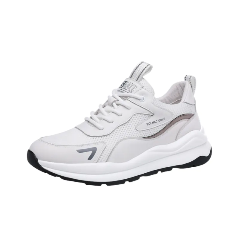 A Fairy Tale Of A Pair Of Shoes Breathable Moisture Wicking Height Increasing Low Top Casual Shoes Men's White-1