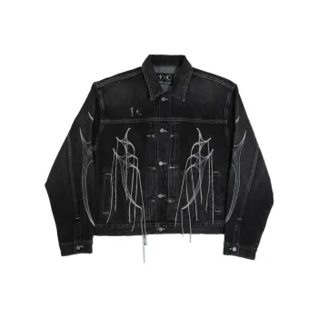 THUG CLUB Denim Jacket Unisex Black