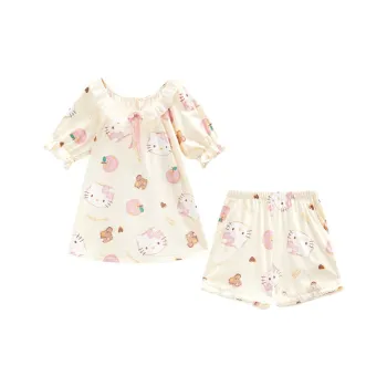 GUKOO x Hello Kitty Sanrio Series Pajama Set Women's Cheese Yellow