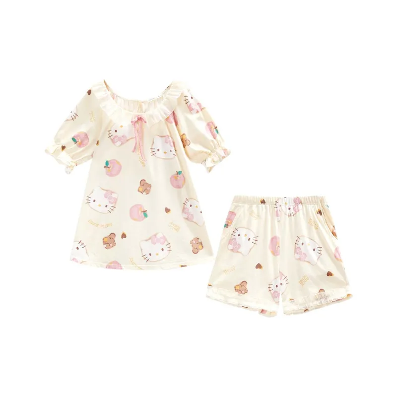 GUKOO x Hello Kitty Sanrio Series Pajama Set Women's Cheese Yellow-0