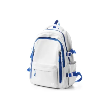 KEYSTREET Fabric Backpack Unisex Burgundy/White & Blue/Green/Blue