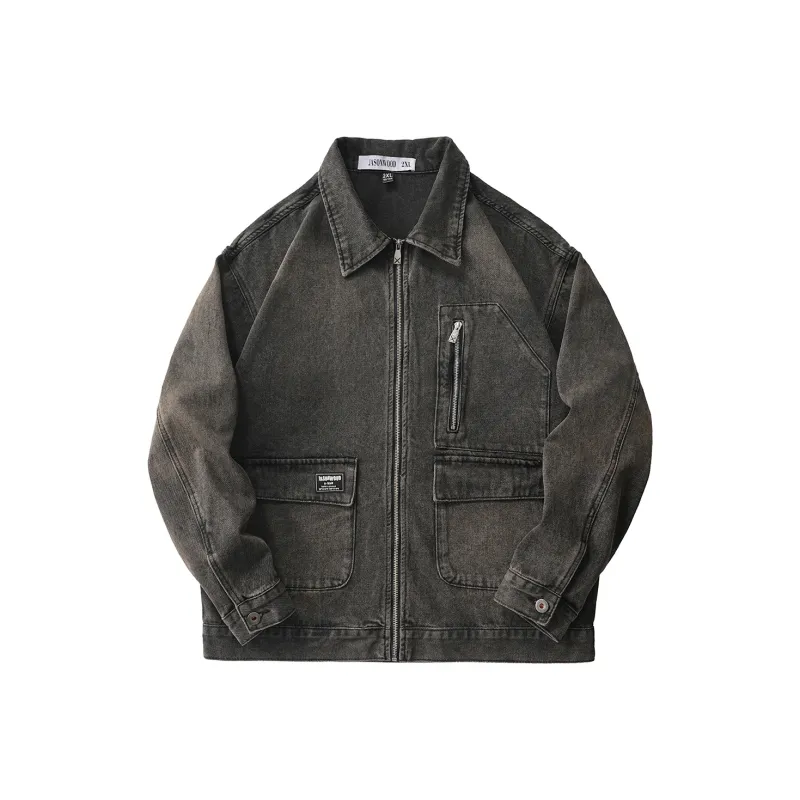 JASONWOOD Cowboy On The Run Denim Jacket Men's Nano Black Red-0