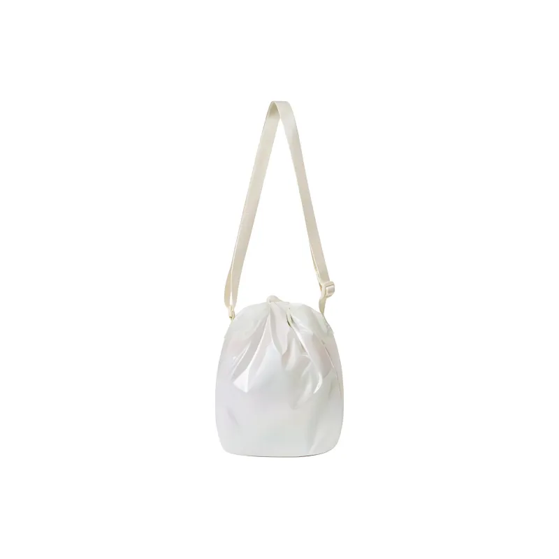 FILA Shiny Fabric Bucket Bag, Shoulder Bag Women's Cream-1