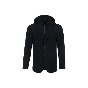 EMPORIO ARMANI Blazer With Dickey And Hood Made Of Canneté Fabric