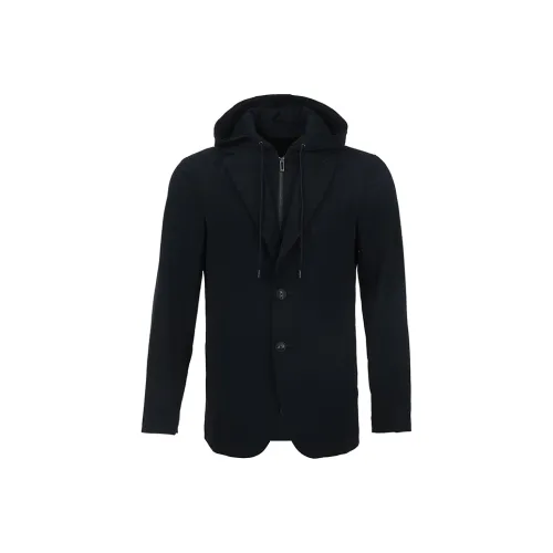 EMPORIO ARMANI Blazer With Dickey And Hood Made Of Canneté Fabric