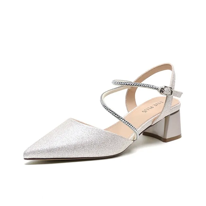 FIVE PLUS Chunky Heel High Heels 4.5cm Women's-7