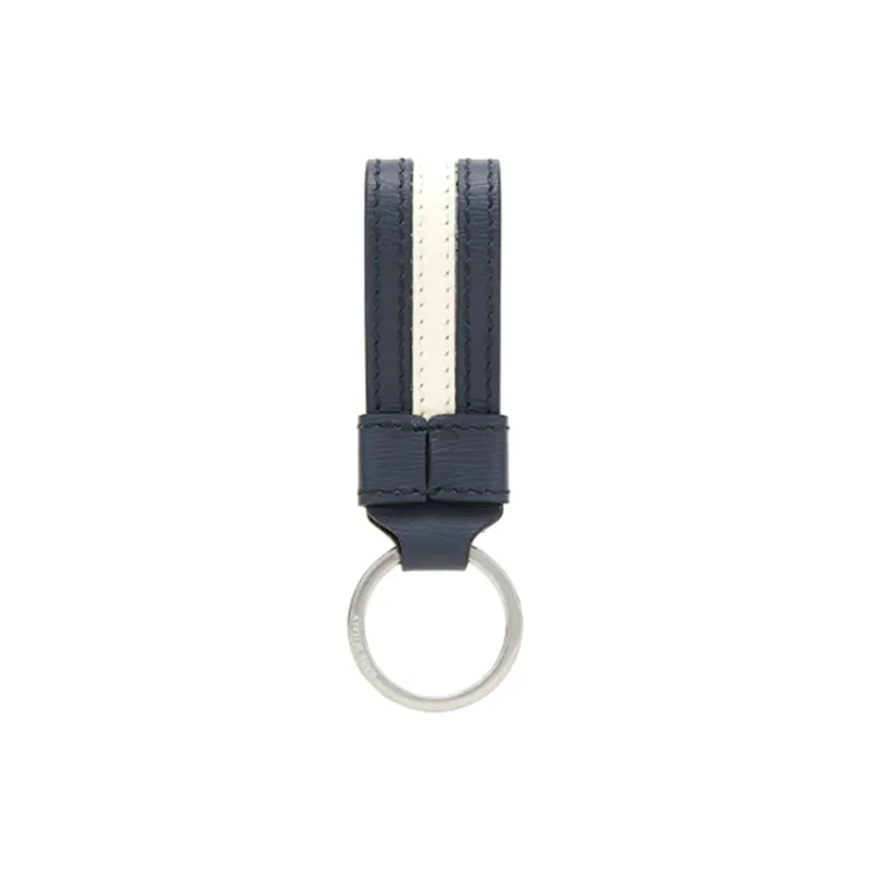 BALLY Cow Leather Keychains Unisex Dark Blue-1