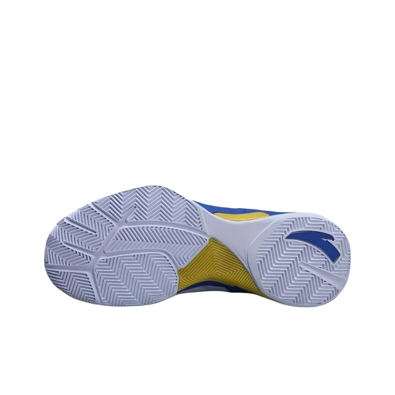 Anta Thompson KT Basketball Anti-Slip Wear-Resistant High-Top Basketball Shoes Men's White Blue Yellow-4