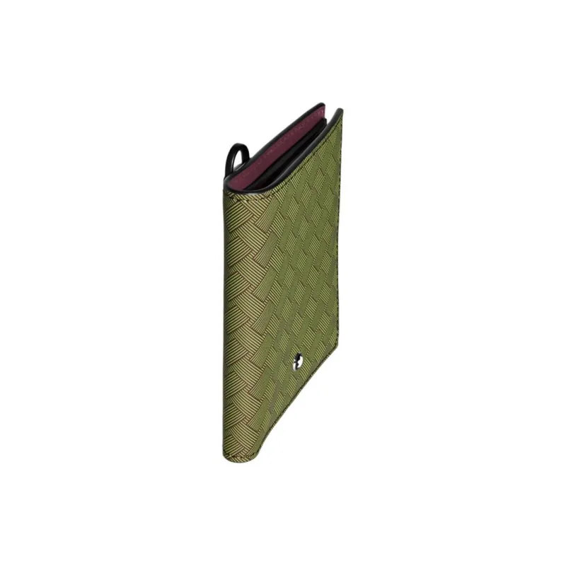 MONTBLANC Stylish 3.0 Leather Wallet Men's Lime Green & Bordeaux Red-1