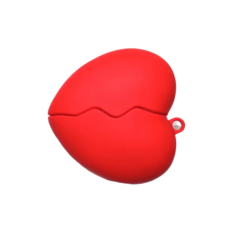 CHRROTA Compatibility With Apple AirPods 4 Silicone Cartoon Red Heart Headphone Cases-0