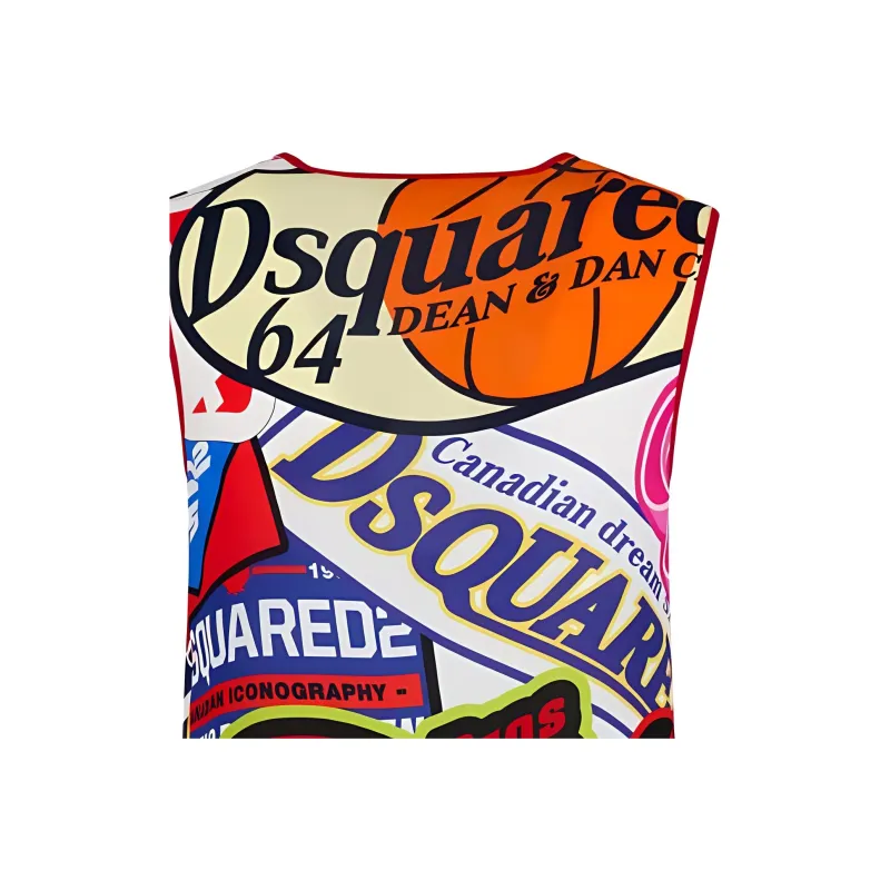 DSQUARED 2 Graphic print Sleeveless Minidress-4