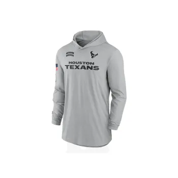 Nike Houston Texans Salute To Service Edge Mascot Lockup Men's Nike Dri FIT Nfl Long Sleeve Hooded Top