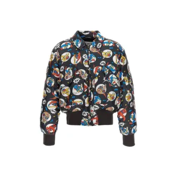 MOSCHINO Allover Cartoon Printed Bomber Jacket