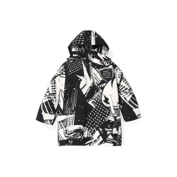 GENANX Cartoon Detachable Hood Loose Fit Puffer Jacket Unisex