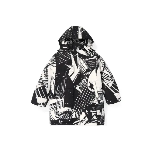 GENANX Cartoon Detachable Hood Loose Fit Puffer Jacket Unisex