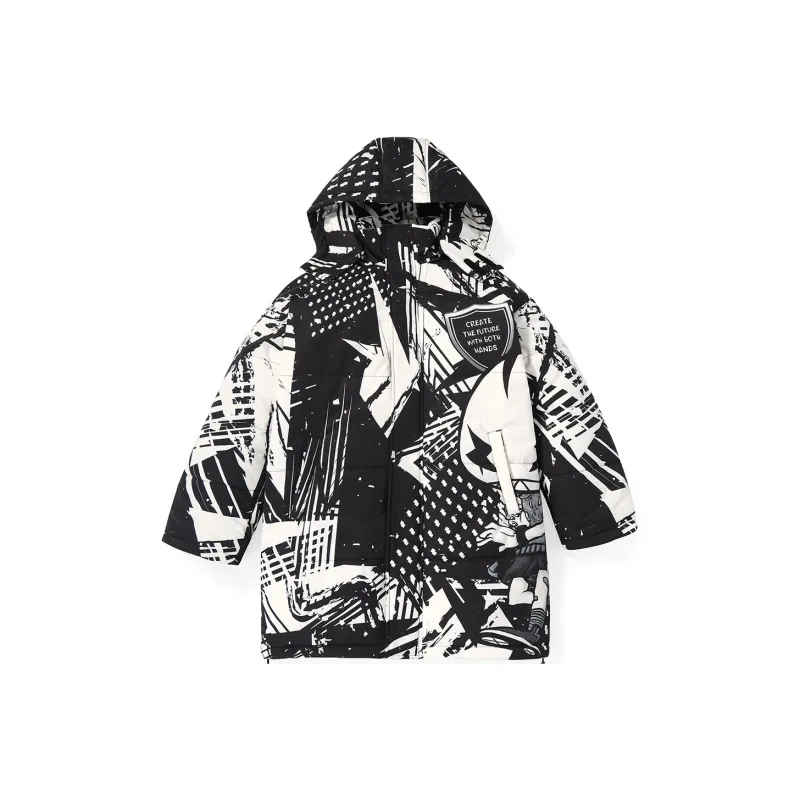 GENANX Cartoon Detachable Hood Loose Fit Puffer Jacket Unisex-0