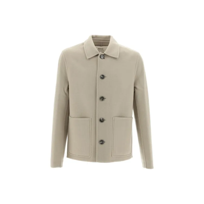 AMIPARIS Spread-collar Single-breasted Coat-0