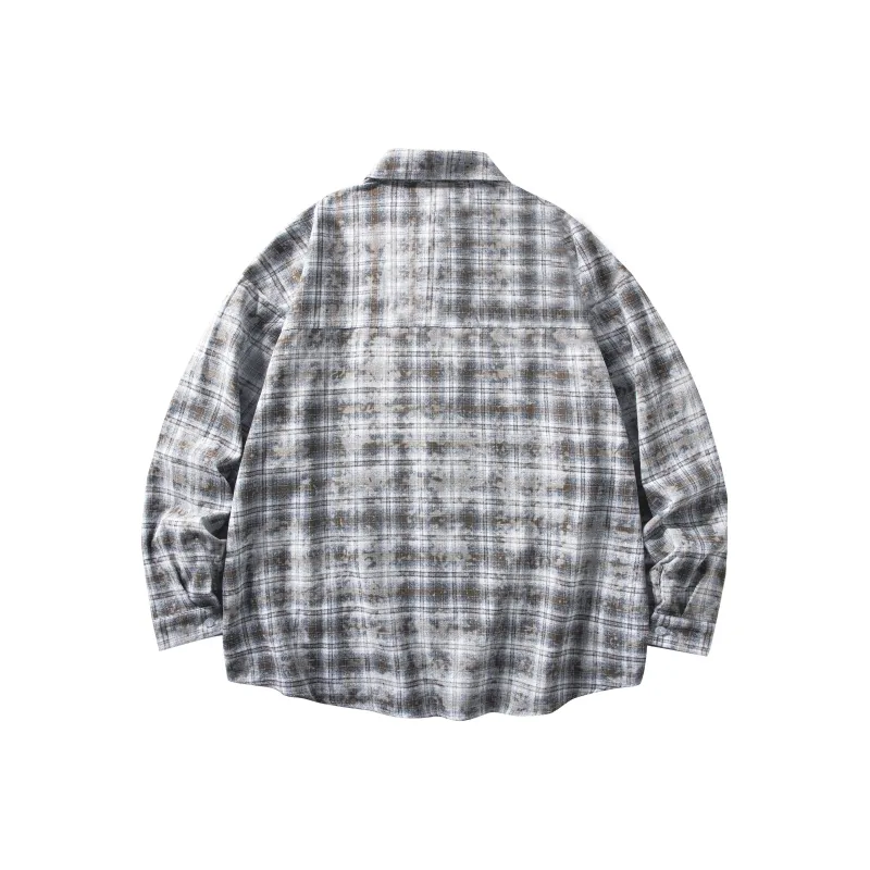 GDRX Shirt Unisex Blue White Plaid Tie Dye-4