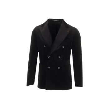 Tagliatore Double Breasted Tailored Velvet Blazer