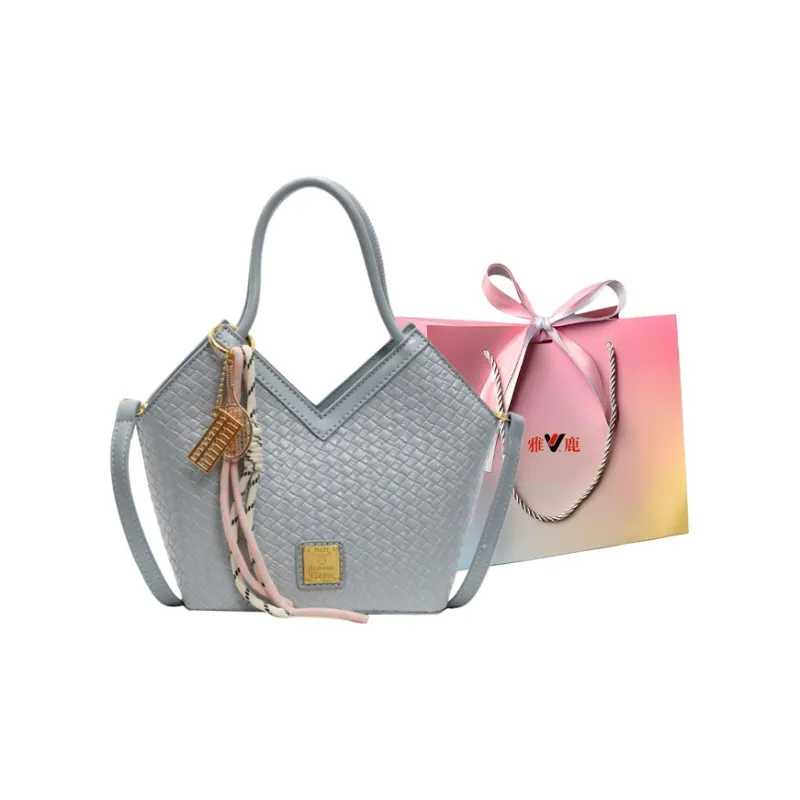 Yalu PU Basket Bag, One Shoulder Handbag Women's Silver/Blue/Ecru/Pink/Black-7
