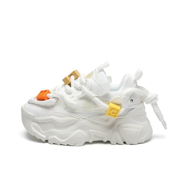 ZHR Starry Sky Flying Fish Breathable Lightweight Height Increasing Low Top Chunky Sneakers Unisex-0