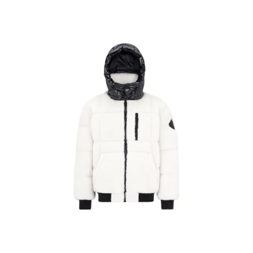 Moose Knuckles BOMBER Down Jacket Men's Ivory White/Black