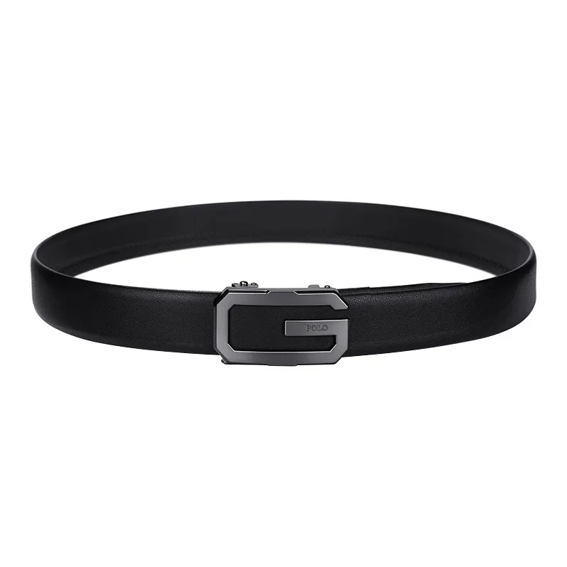 POLO Cow Leather Belts Men's Electrophoresis Black Width 3.5cm-23