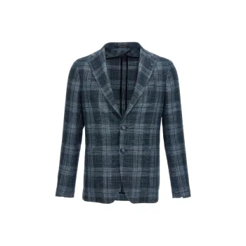 Tagliatore Montecarlo Checked Single Breasted Blazer