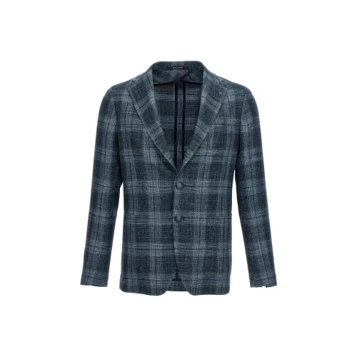 Tagliatore Montecarlo Checked Single Breasted Blazer