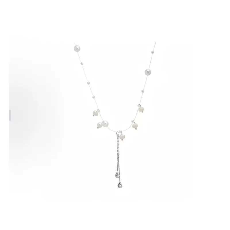 WAW Faux Pearl Gold Plated Copper With Zircon Necklaces Women's-0