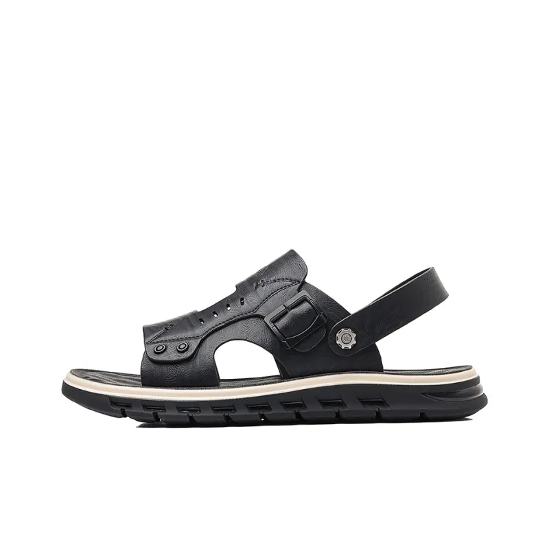 PT'SON Beach Sandals Men's Black-0