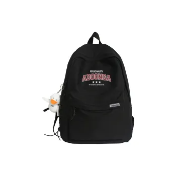 ADOONGA Nylon Backpack Unisex Black/White