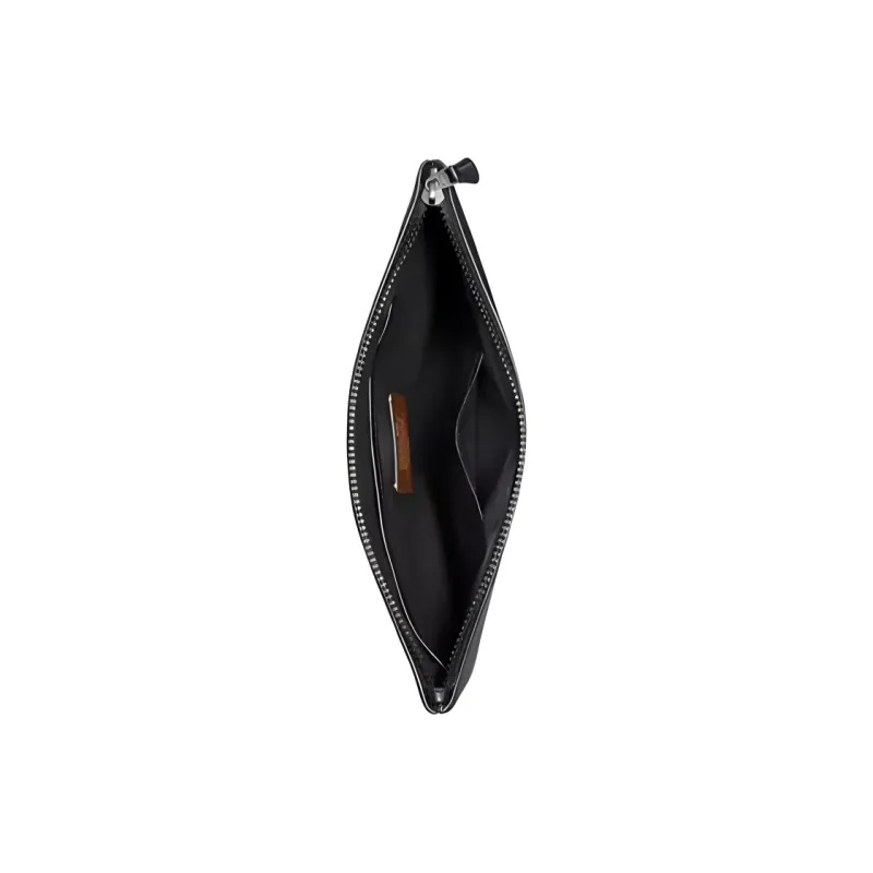 COACH Marvel Black Panther Collaboration Pouch Leather Clutch Large Size Men's Black-2