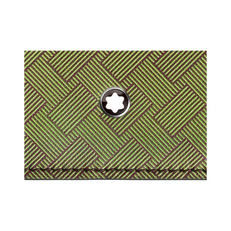 MONTBLANC Stylish 3.0 Leather Wallet Men's Lime Green & Bordeaux Red-4