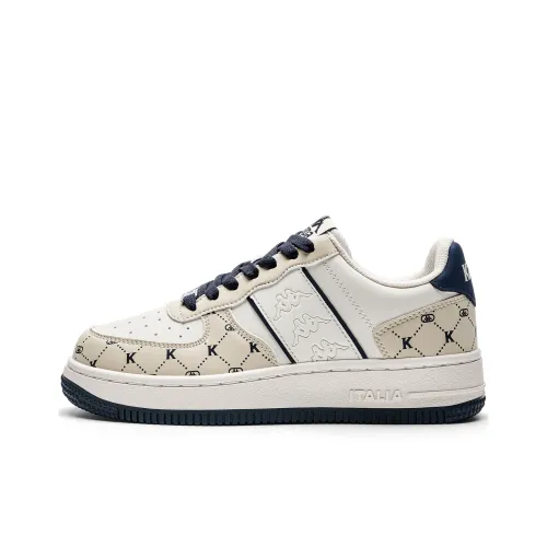 Kappa Back to Back Anti Slip Wear Resistant Low Top Skateboard Shoes Women's Classic White Plantain Green