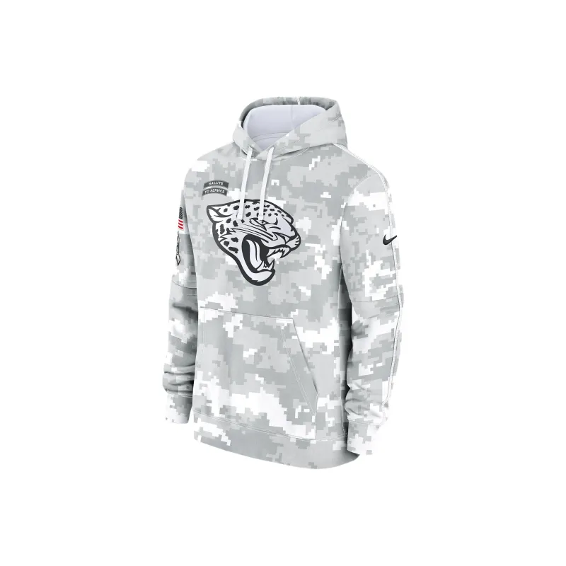 Nike Jacksonville Jaguars Salute To Service Primary Edge Club Men's Nike Nfl Pullover Hoodie-0