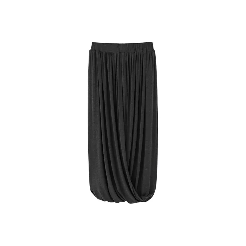 COMMON VALUE 'Zen Pāra' Casual Long Skirt Women's Lead Trace Gray-1