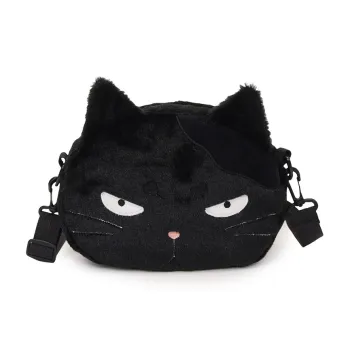 MINLUBAOLUO Plush Shoulder Bag Unisex Black