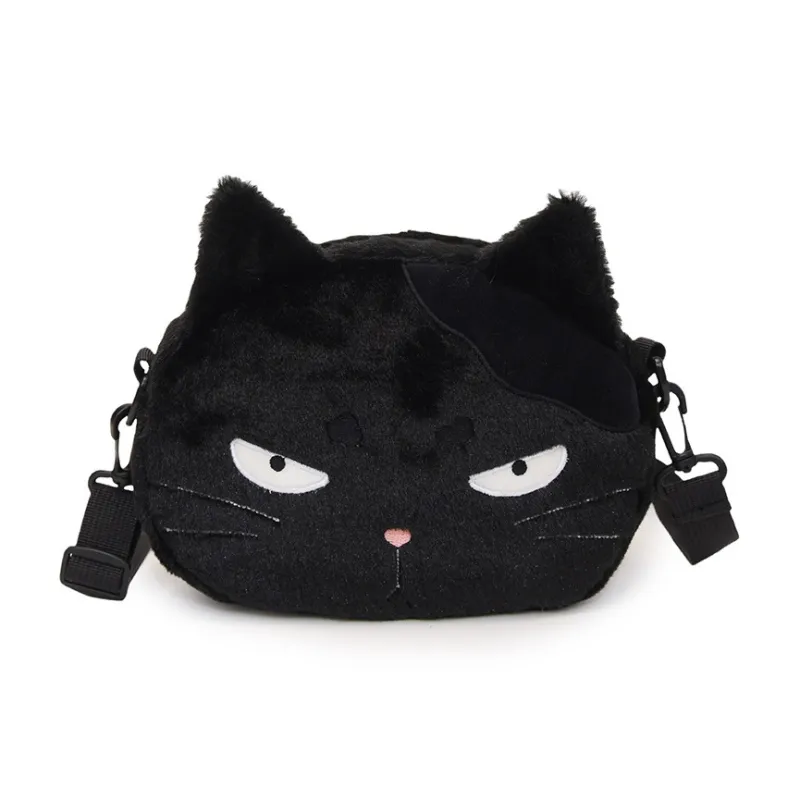 MINLUBAOLUO Plush Shoulder Bag Unisex Black-0