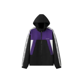 YK&YB Windbreaker Jackets Unisex Black Purple